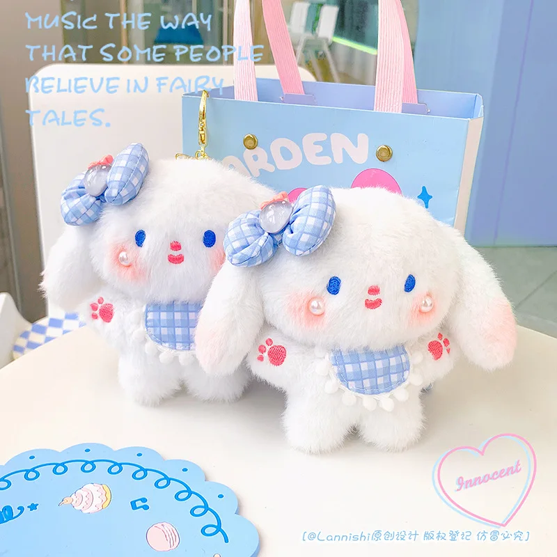 new so darling sweet  pretty rabbit Fabric Toy funny Keychain soft fashione Plush pendant bag decorate couple pet birthday gift 2