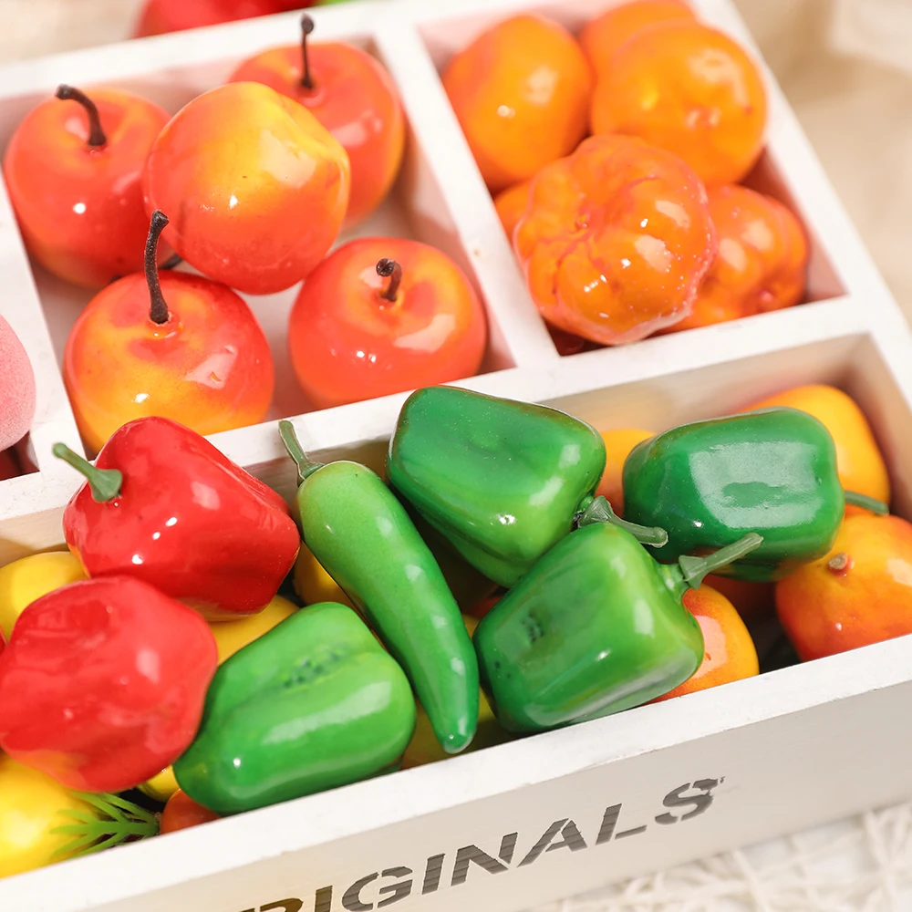 10/20Pcs Foam Artificial Fruit Fruit And Vegetable Simulation for Home Decor Fake Food Apple Lemon Peach Photography Props artificial fruits and vegetables