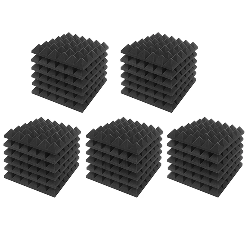 30 Piece Charcoal Acoustic Panel Studio Foam Wedge Fireproof Insulation