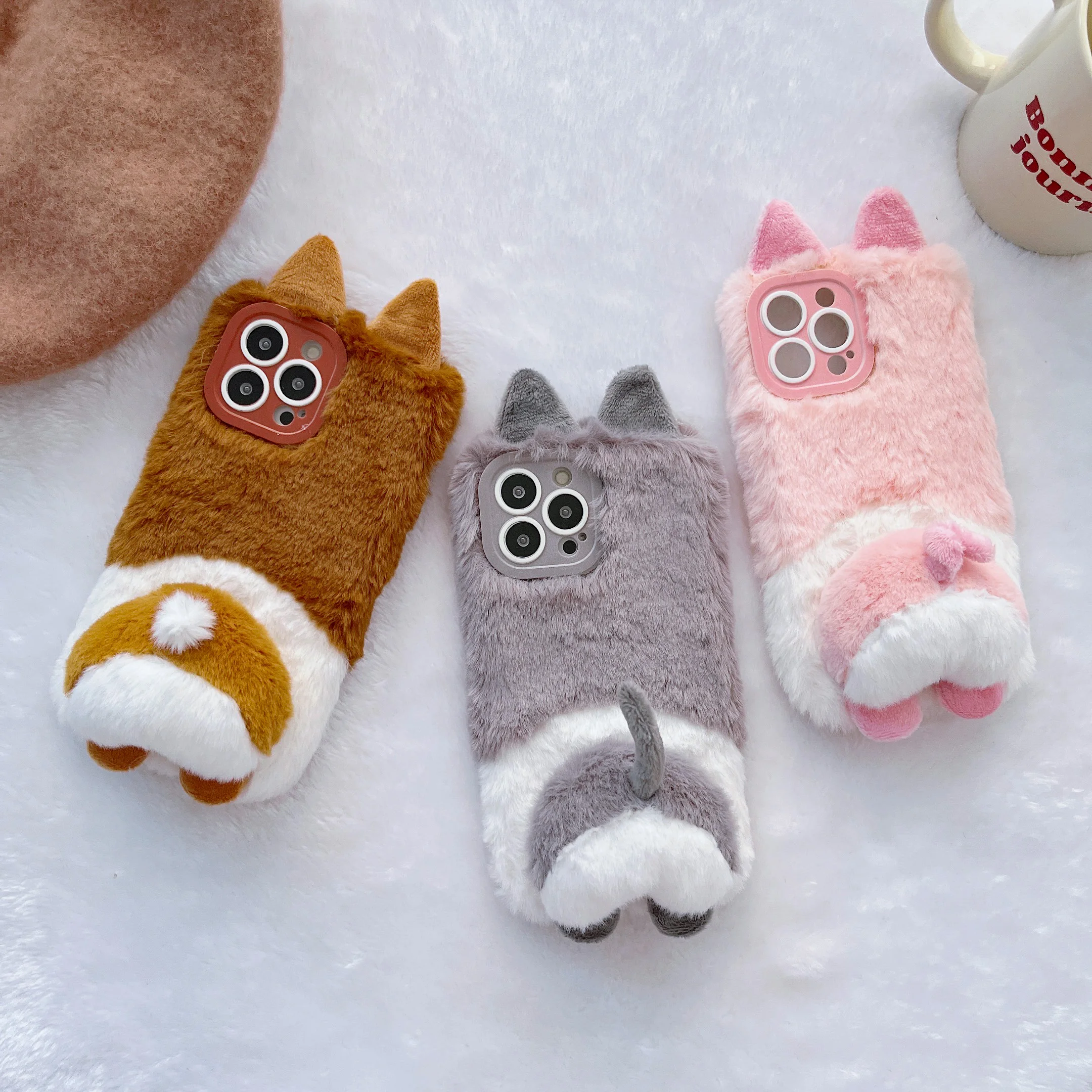 Plush Animal Phone Case For iPhone 14 13 12 11 Pro MAX XS XR 7 8 Plus