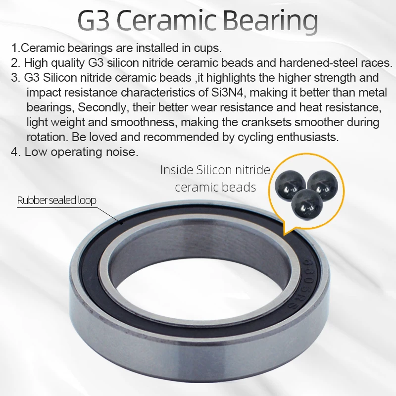 KACTUS 세라믹 하단 브래킷, BB386 잠금 샤프트 중앙 무브먼트, 내구성 있는 MTB BB, 시마노 SRAM GXP 24mm 크랭크셋 자전거 부품