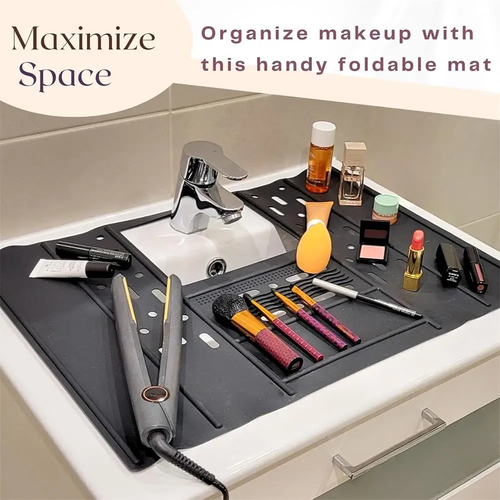 1Pc Bathroom Sink Extended Makeup Pad, Space-Saving Makeup Organizer Pad, Bathroom Sink Rack, Dressing Table Tray, Counter Space Cover, Accessories, Home Decoration, Home Furniture