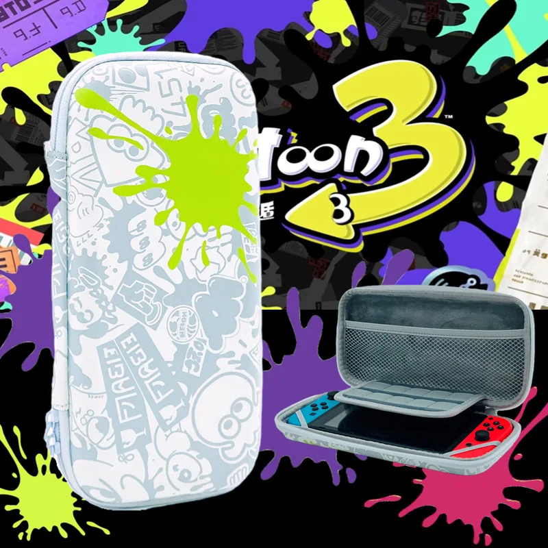 Estojo de Transporte Eva para Nintendo Switch Estojo Protetor Bolsa de Armazenamento Capa para Interruptor Oled Console Viagem Portátil Splatoon 3