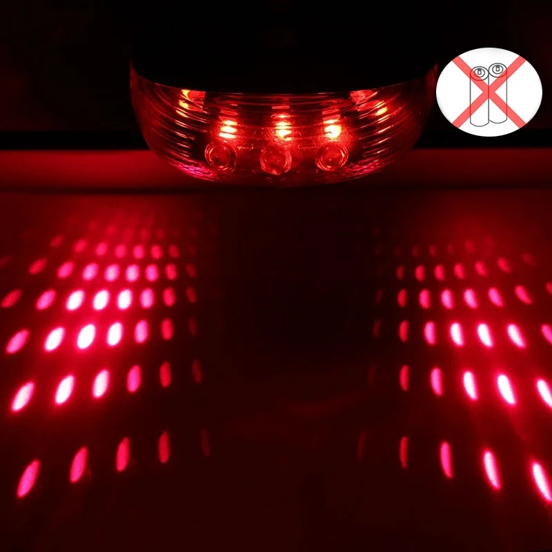 Mountain Bike Bicycle Laser Taillight Waterproof 2 Parallel Line Laser Taillight Starry Sky Safety Warning Lasers 5LED
