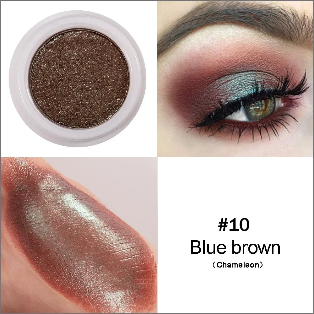 Eye Shadow Eye Shadow Plate Metal Makeup Palette Mashed Potatoes Shimmer Pigment Single Color Shine Diamond Shadow Brown