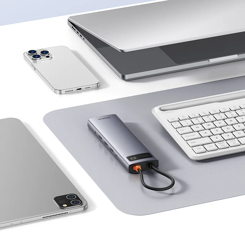 Metal Gleam Series 11-in-1 Type-C Docking Station USB Adapter with USB2.0 USB3.0*3 PD100W USB-C HDMI-compatible SD/TF Card 5