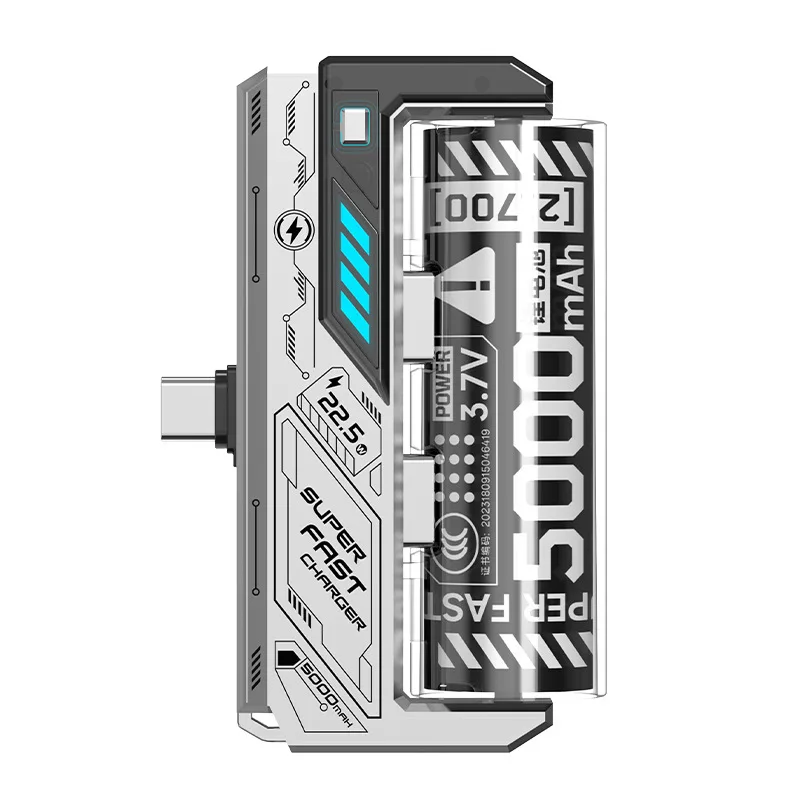Banco de potência de revista tática de 20000mAh com baterias de troca rápida, carregamento rápido de 22,5 W, portas duplas tipo C e relâmpago, display LED