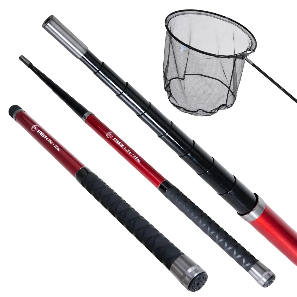 MBLN Brand,6m/236in Telescopic Rock Fishing Net, Foldable to 58cm, Multi-Layer Carbon Fiber, Corrosion-Resistant, Lightweight 3