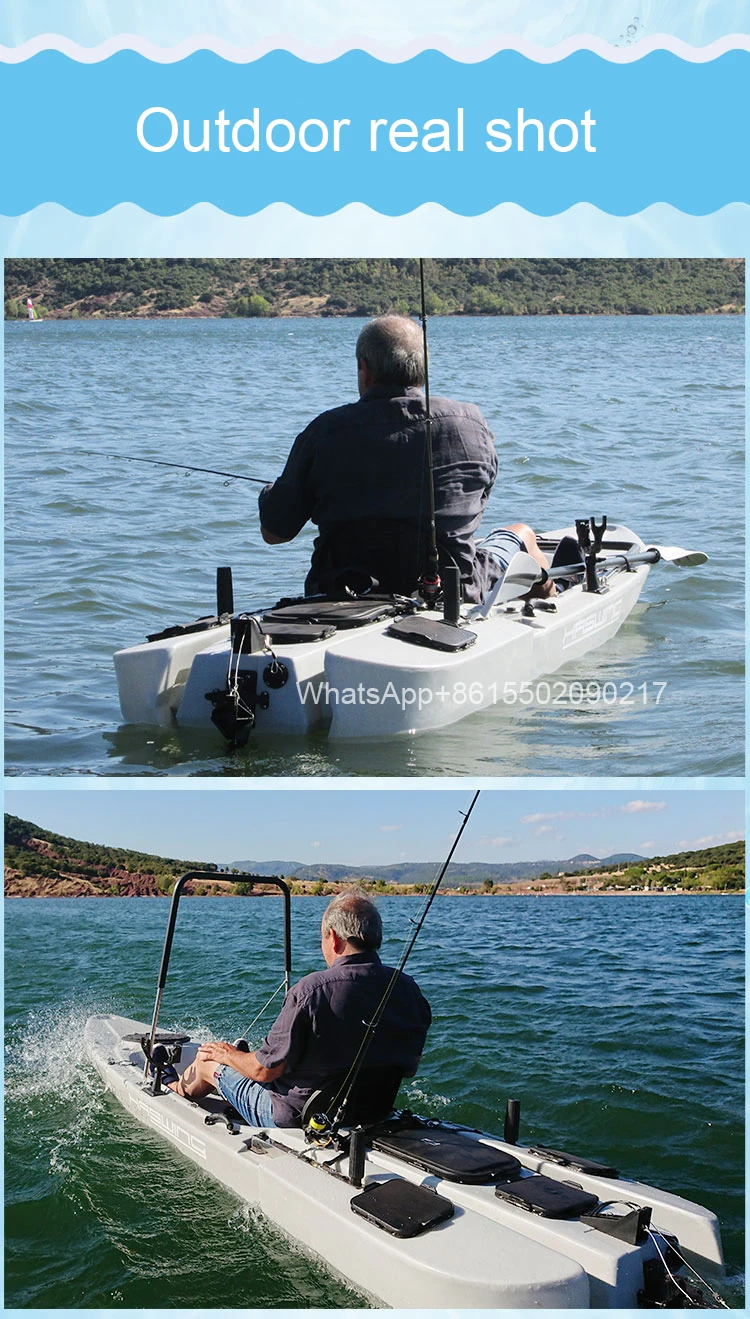 Single Person Canoe Plastic Boat With 40lb Electric Thruster Kayak Hard Bottom Luxury Lure