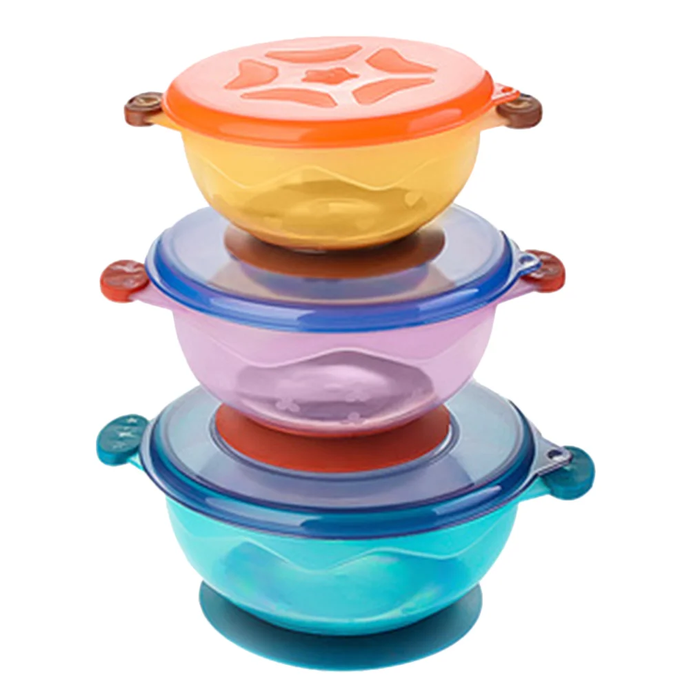 

3 Pcs Portable Suction Bowl Baby Kids Cutlery Spill Proof Bowls for Toddlers Pp