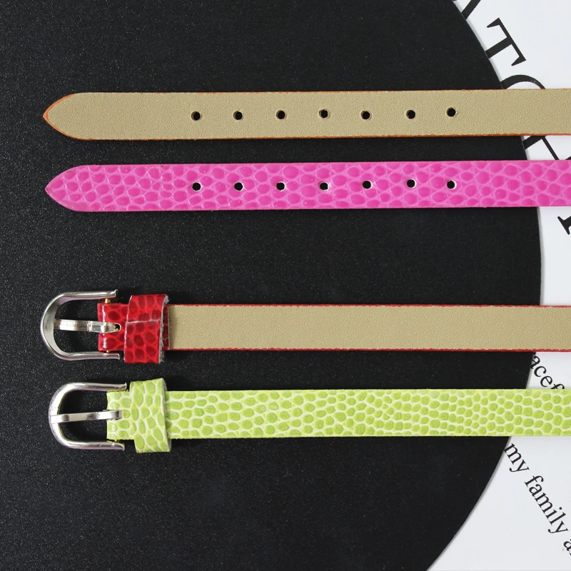 Women Leather Bracelets 10Pcs/Lot 8mm Snake Skin Wristband Slide Letter Charms Jewelry Making DIY Men Band Keychain Gift