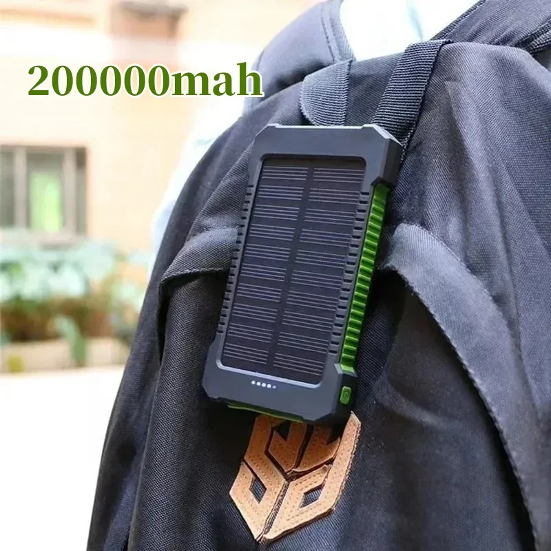 

Bestselling 200000mAh Top Solar Power Bank Waterproof Emergency Charger External Battery Powerbank for MI IPhone LED SOS Light