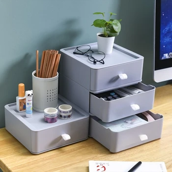 Forniture per ufficio Scatola portaoggetti da scrivania Organizzatore Cassetto multistrato Armadietto portaoggetti da scrivania Scaffale Scatola portaoggetti per cosmetici Organizzatori da scrivania