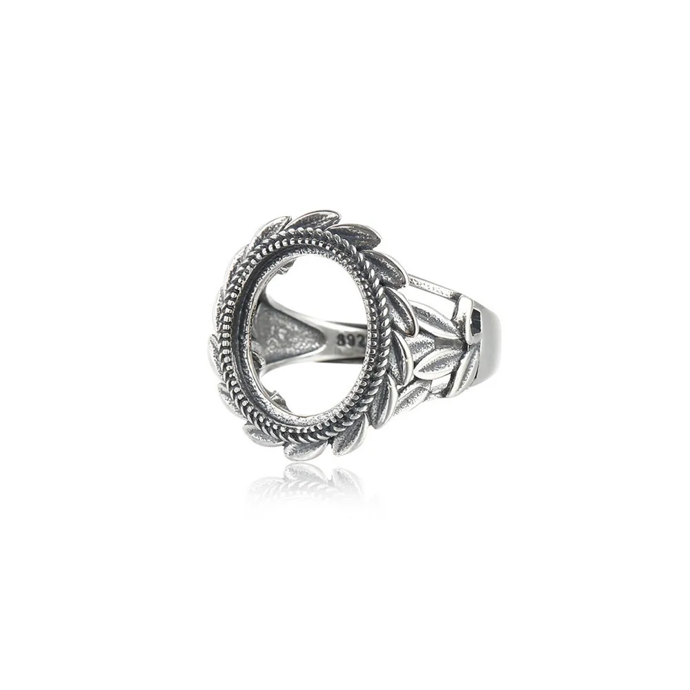 Ring Setting for 12x14mm Oval Cabochons Ring Blank 925 Sterling Silver Ring Blank Adjustable Ring Base RB047S