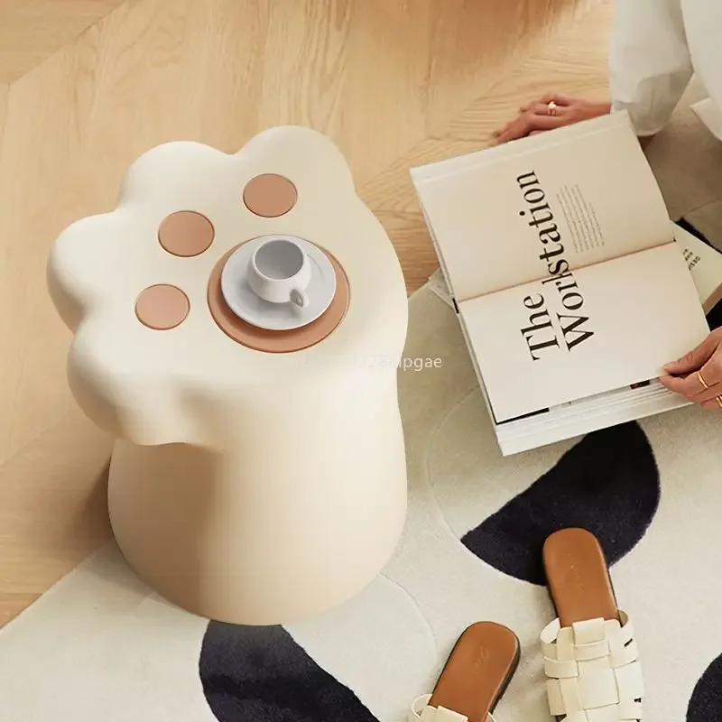 Cream Style Advanced Sense Cat Claw Coffee Table Cute Small Apartment Sofa Next To A Few Modern Simple Home Furnishings