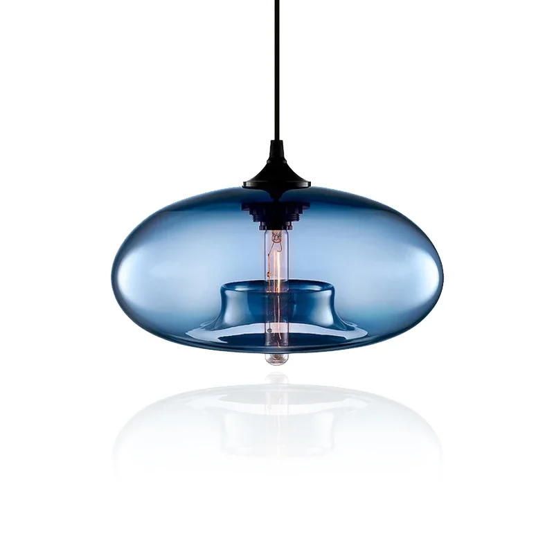 Nordic Modern Hanging Loft 7 Color Glass Pendant Lamp Decor for Kitchen Restaurant Room Lovely Spherical Light Fixtures