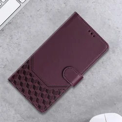 Luxury Honeycomb Leather Card Wallet Phone Case Cover for Motorola Edge 70 (Violet-(YB - FC))
