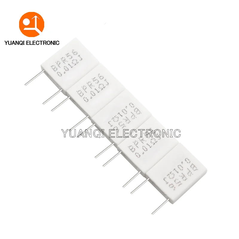 Cement Resistor 10PCS BPR56 5W Non Inductive Cement Resistor 0.01R 0.02R 0.05R 0.12R 0.15R 0.2R 0.22R 0.47R 0.1 0.15 0.22 0.25 0.33 0.5 ohm