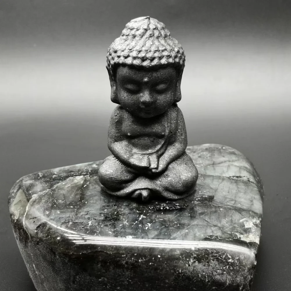 6cm Buddha Statue Natural Shungite Energy Quartz Reiki Magic Stones  Crystals Healing Fengshui Meditation Figurine Desk 5
