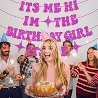 C'est moi, je suis l'anniversaire fille c'est moi bannière, sans bricolage paillettes irisées Taylor chanteur décorations d'anniversaire bannière, c'est une fille Ga 2