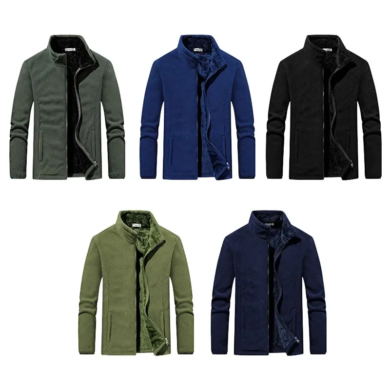 Big Size Men's Winter Jacket Men Fleece Casual Jacket Coats Fitness Tracksuits High Quality Stand Collar Thicken Warm Jacket Men 2