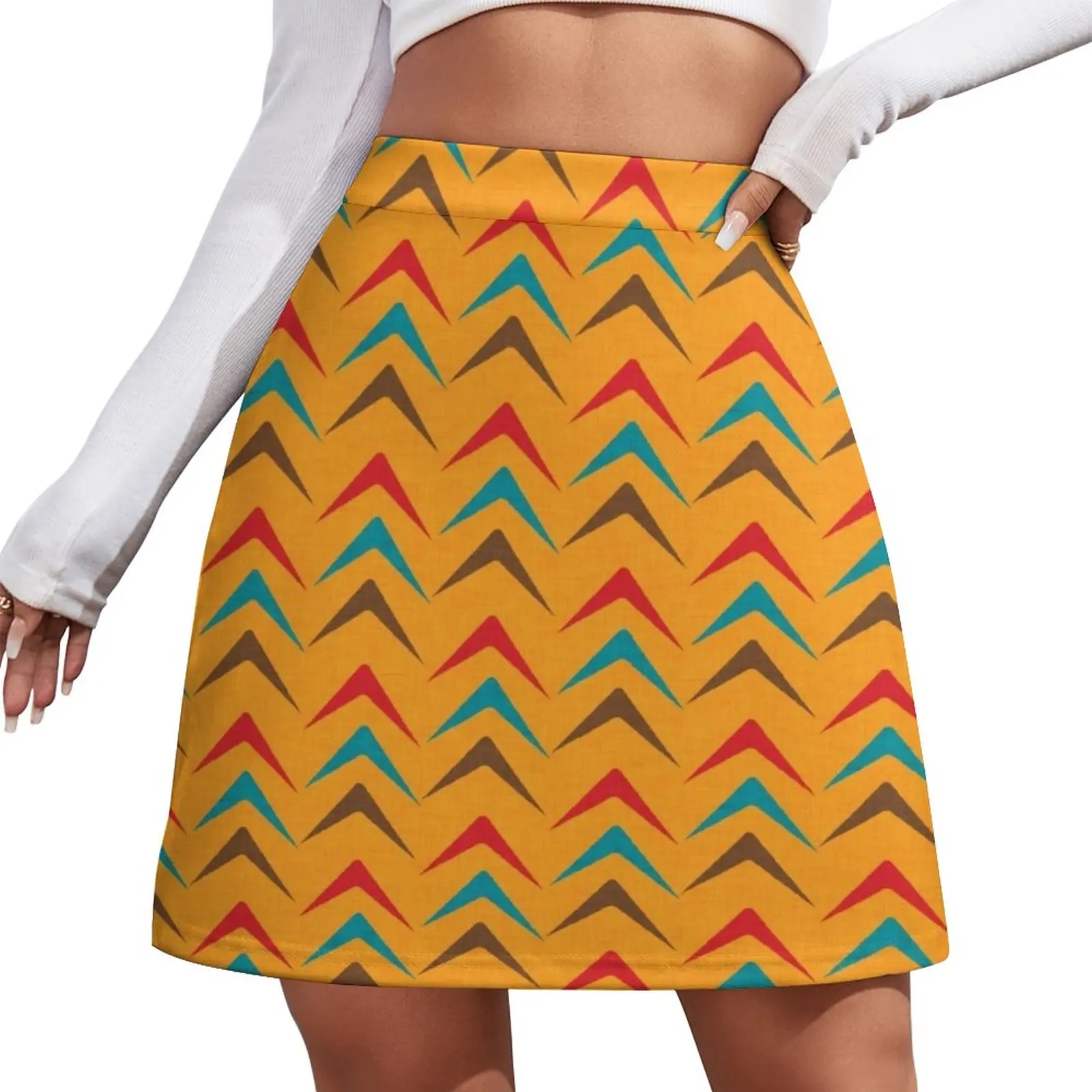 

Mid Century Yellow Arrow Pattern #homedecor Mini Skirt skirt sets luxury women skirts Miniskirt woman