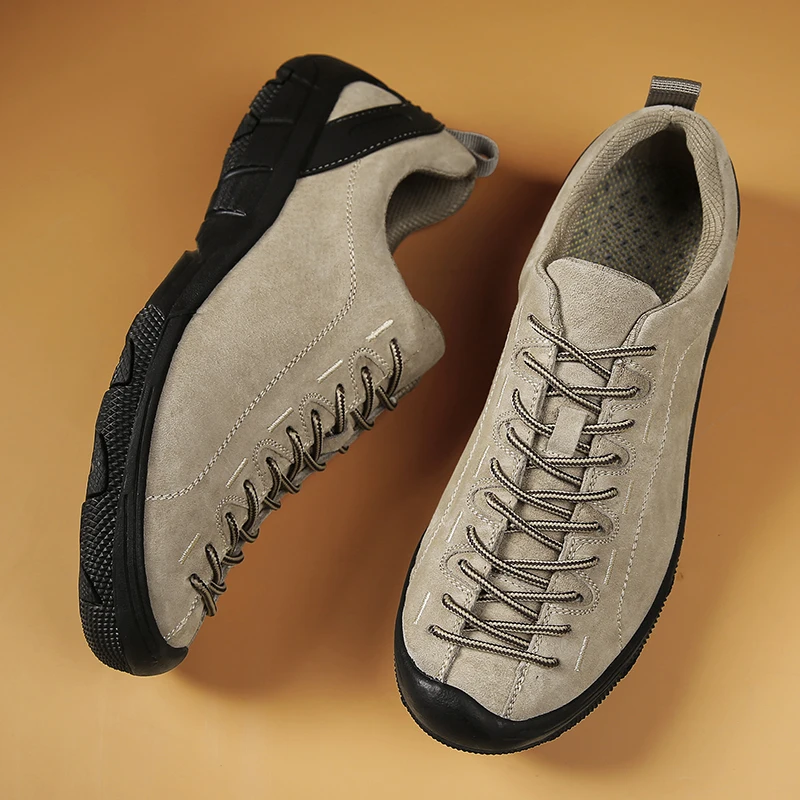 

Кроссовки мужские из свиной кожи, кожаные, для альпинизма, походов, скалолазания, большие размеры 39-48