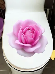 M486 Pink Rose Romance Toilet Sticker Bathroom Toilet Cover Sticker Wall Stickers Wc For Home Decoration