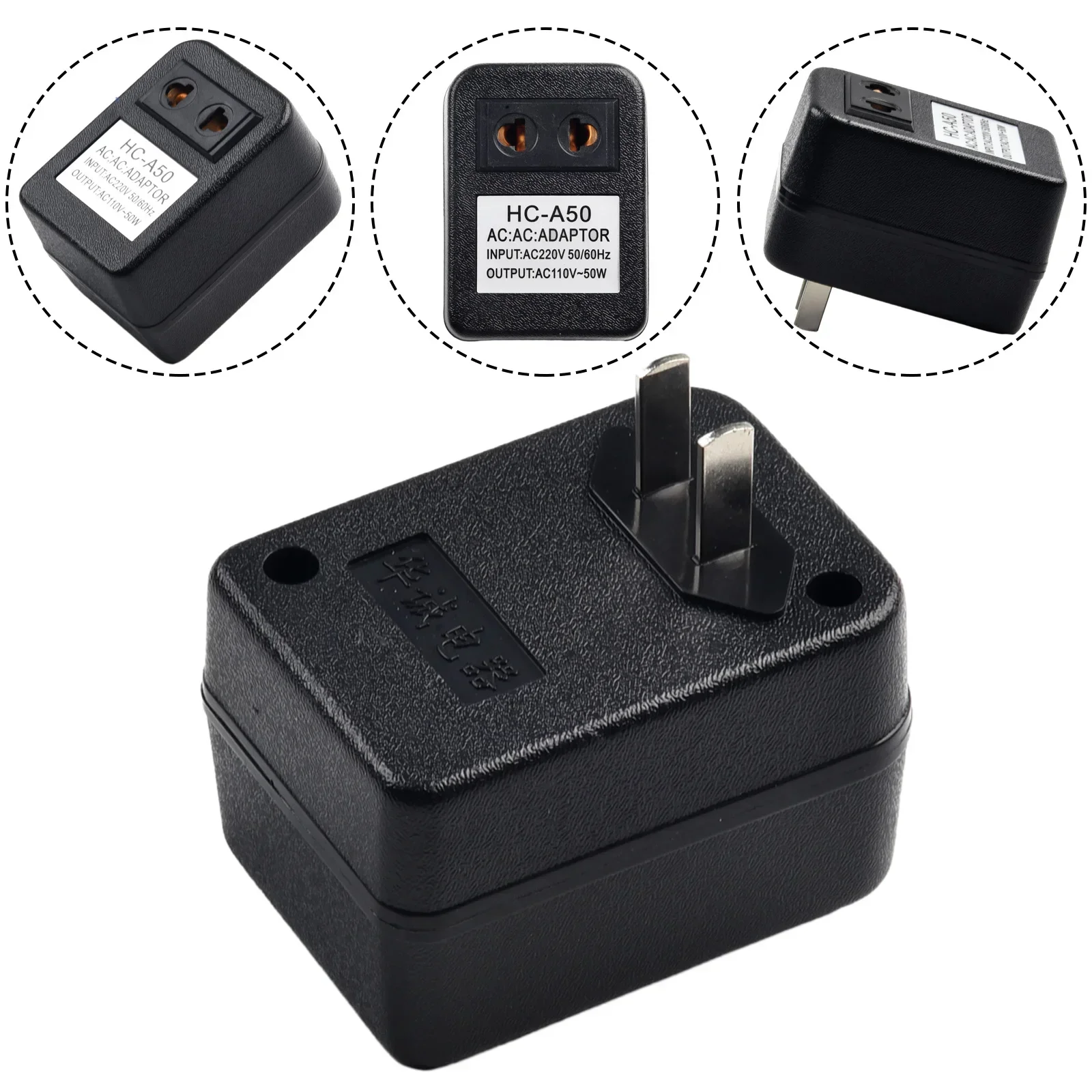 Voltage Converter Step-Down Transformer Travel Adapter 50W AC 220V To 110V/110V To 220V Converter 1pc