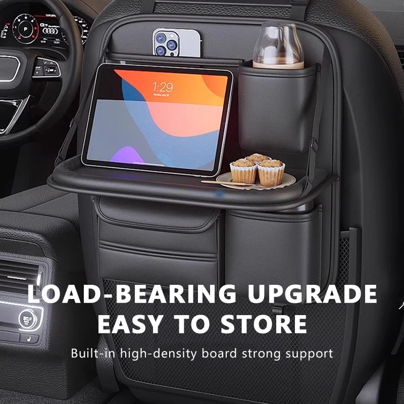 Car Seat Back Storage Bag Foldable Table Kids Dinning Watching Movie Foods Drink Holder Auto Backseat Organizer Accessories car storage box car seat storage bag