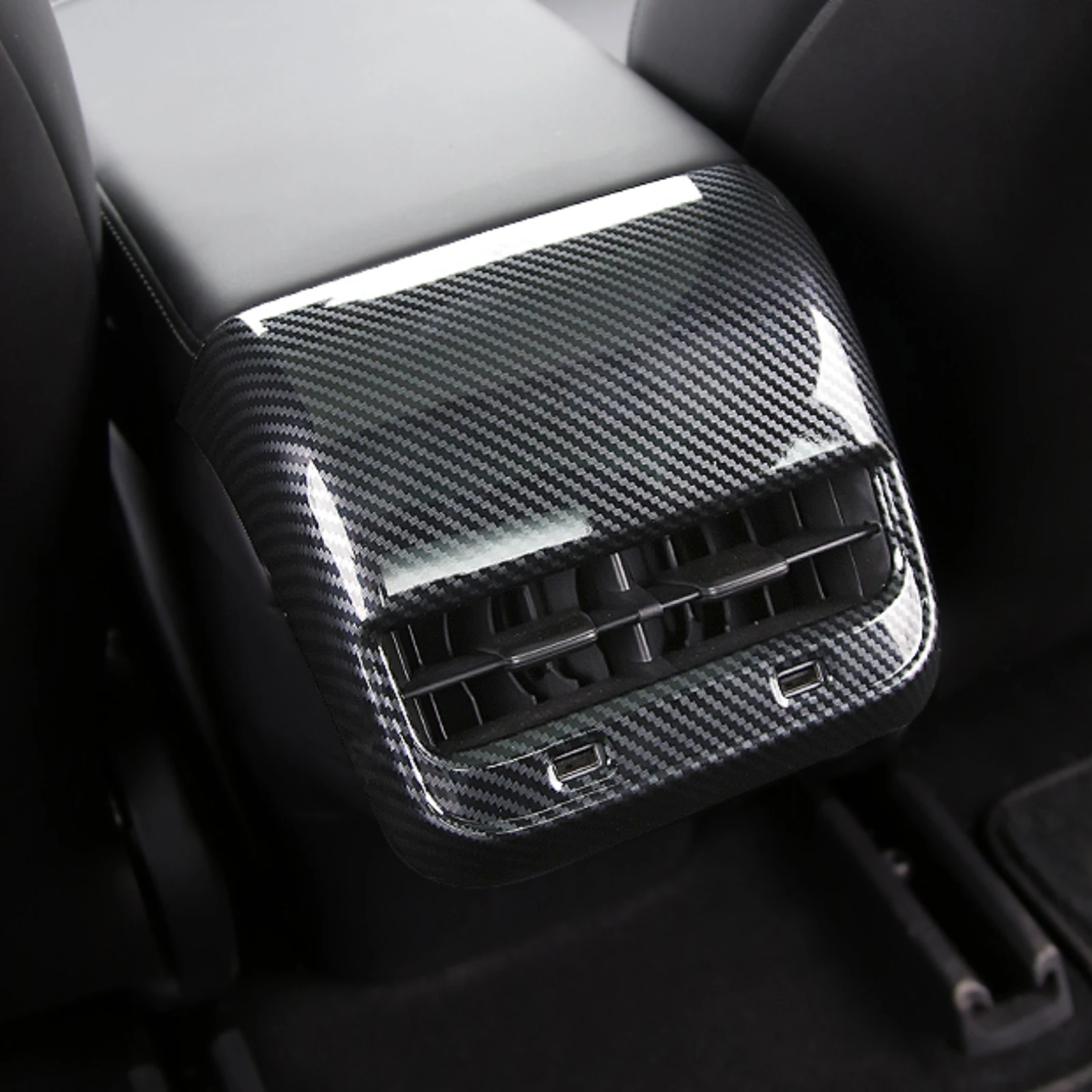 

Carbon Fiber Rear AC Vent Cover for Tesla Model 3 Model Y, Rear Air Conditioning Cover for Tesla Model 3 Model Y 2016-2021
