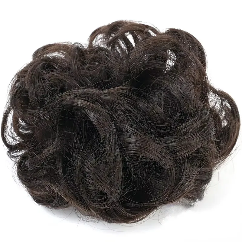 Synthetic Hair Bun Curly Straight Scrunchies Updo Bands Elastic Band Hairpieces for Women Volume Fringe