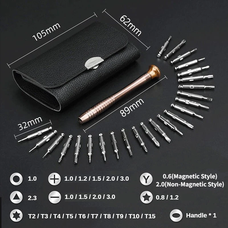 미니 정밀 스크루 드라이버 세트, Torx 스크루 드라이버, 아이폰 워치, 아이패드, 태블릿, PC, 카메라, 안경용 수리 도구 키트, 25 in 1