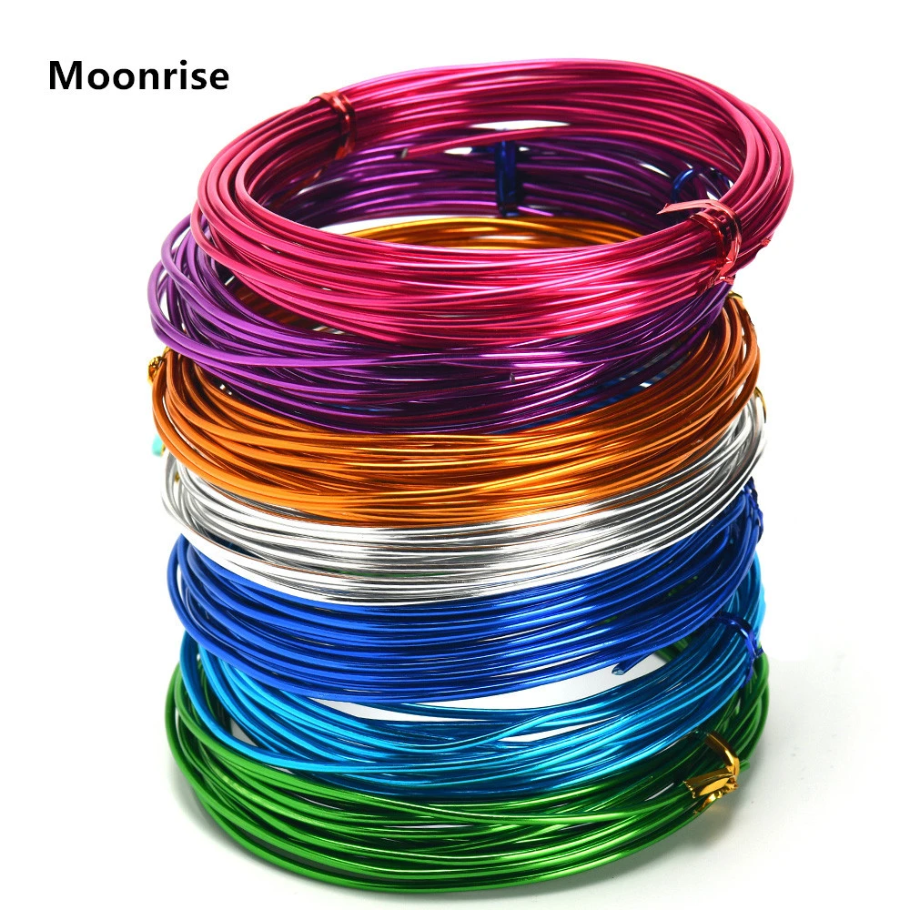 Alambre de aluminio anodizado para de joyas, alambre para manualidades, abalorios florales de colores, calibre 18|Piezas de cierre y matarial de joyería| - AliExpress
