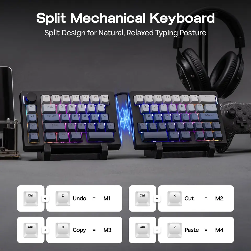 EPOMAKER Split70 ワイヤレスエルゴノミクスキーボード（QMK/VIA対応