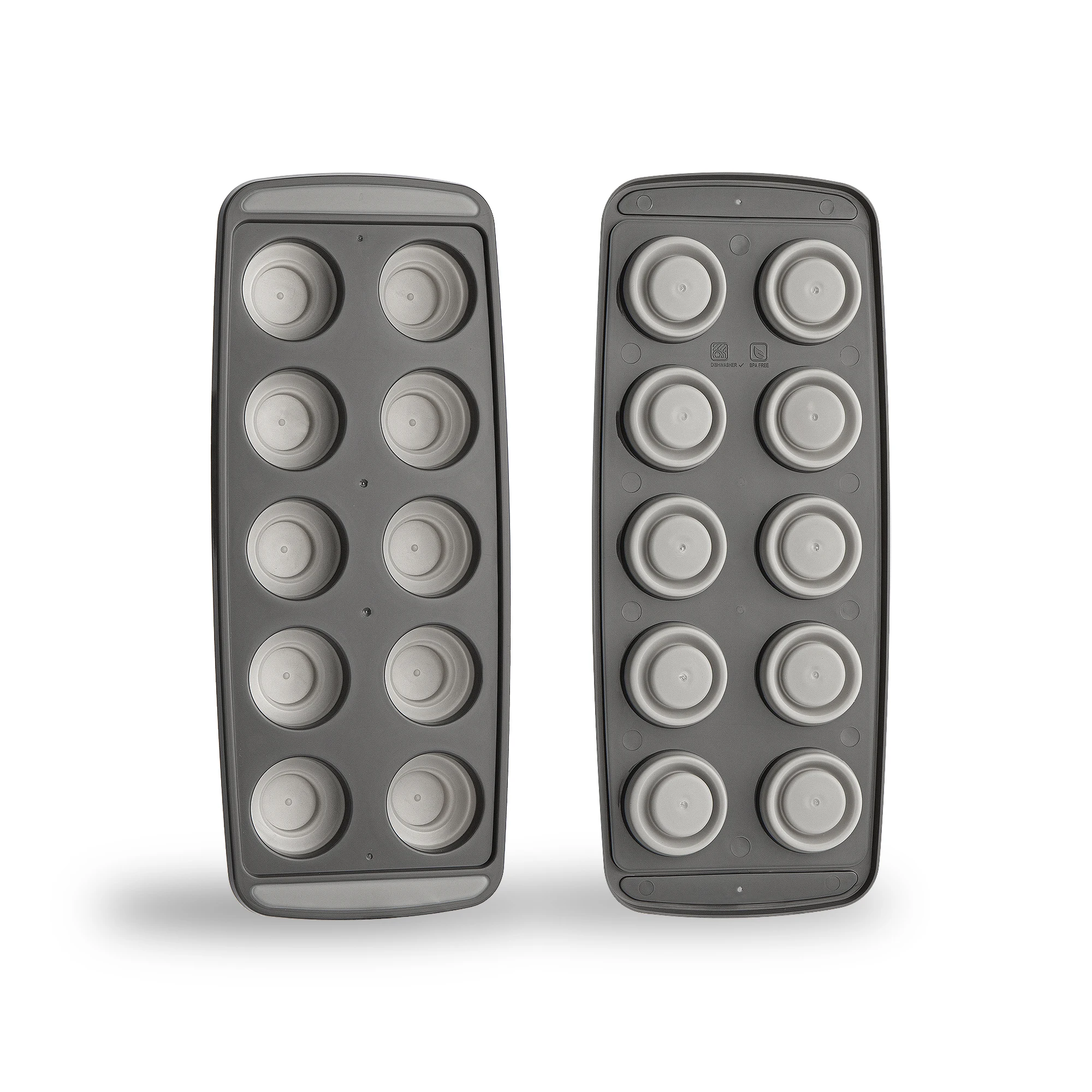 

TJ POP 10 Grid Food Grade Ice Cube Mold Box Silicone And PP Ice Cube Round Tray Easy Release Telescopic DIY Bar Kitchen Ice Tool