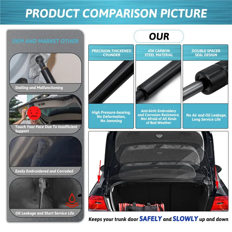 2Pcs/set Car Rear Trunk Lift Support Damper Shock Strut Prop For BMW E90 3 Series 328i 330i  335i m3 335d 325 328 51247129194, 2