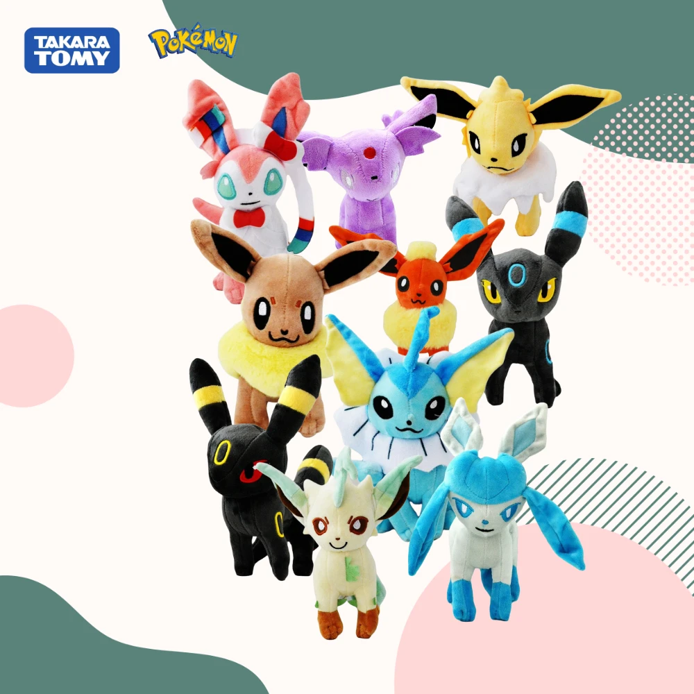 20cm Pokemon Plush Doll Anime Kawaii Stuffed Toy Glaceon Umbreon Leafeon Jolteon Espeon Flareon Eevee Sylveon Kids Birthday Gift 22cm pokemon plush toy glaceon leafeon umbreon espeon jolteon vaporeon flareon eevee sylveon pocket monster pikachu poké gift