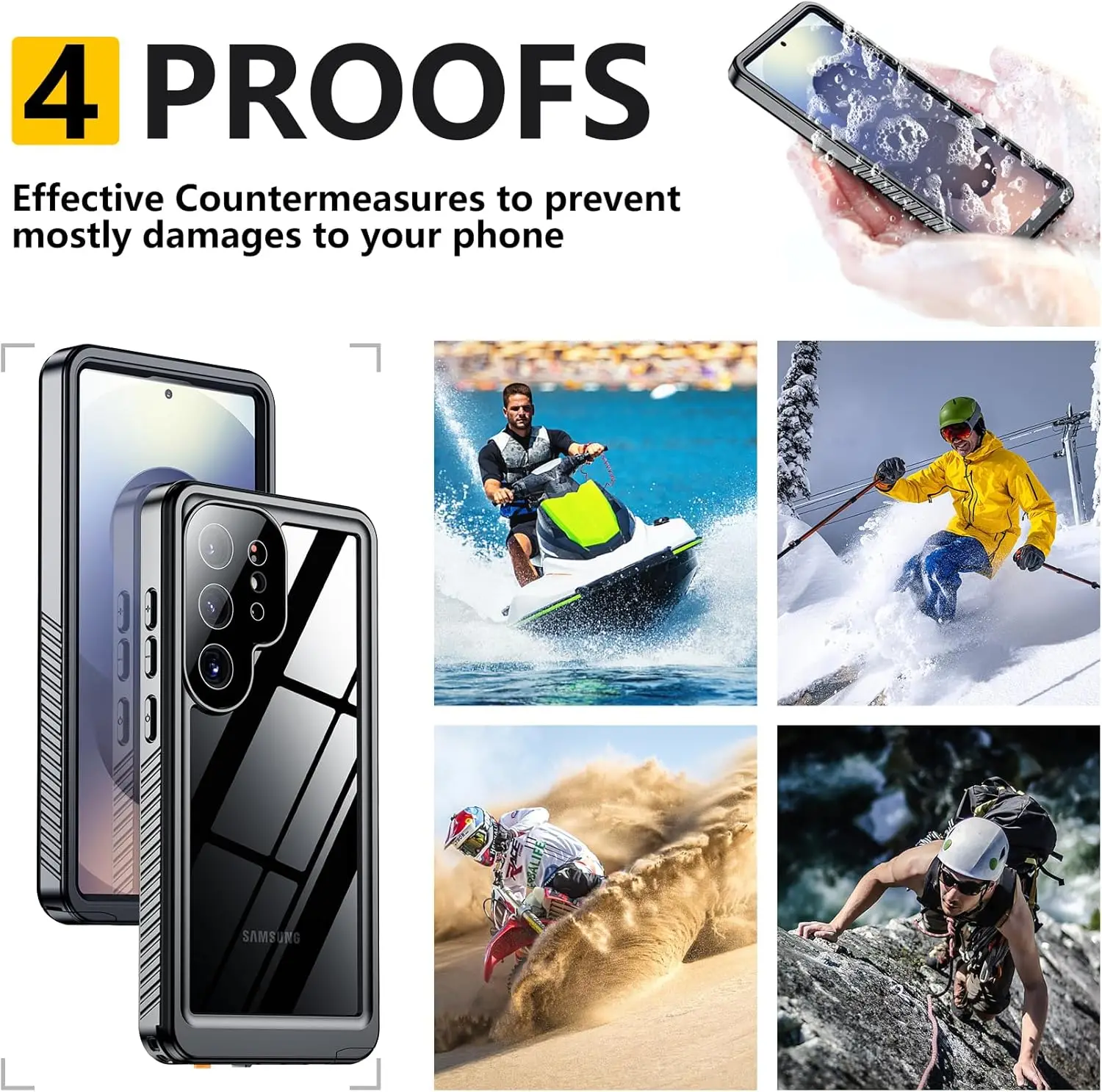 Premium Waterproof Shockproof Heavy Duty Phone Case with IP68 Full Protection