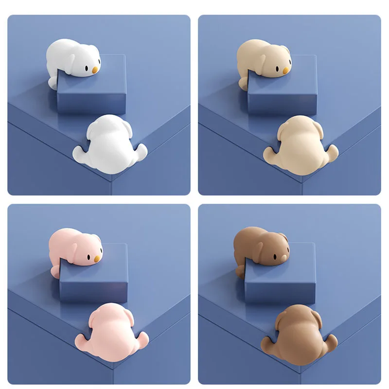 New Cartoon Animal Dog Silicone Table Corner Protector Safety for Baby Child Protection From Children Furniture Security Covers