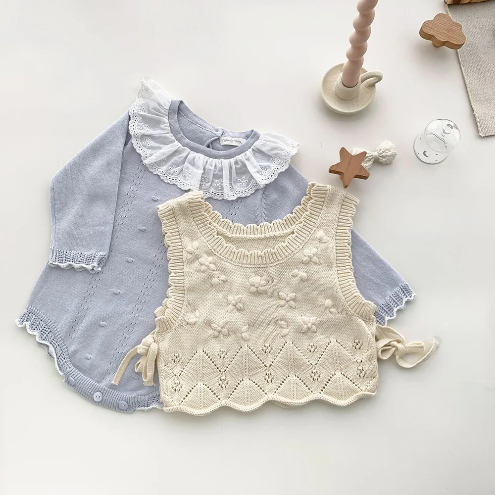 Autumn Baby Girls Bodysuit Solid Color Jumpsuit