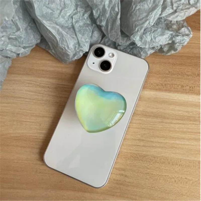 Transparent Heart Love Mobile Phone Expanding Stand Holder Grip Mount Socket Fold Smartphones Desktop Fold Bracket Phone Stand phone charging stand