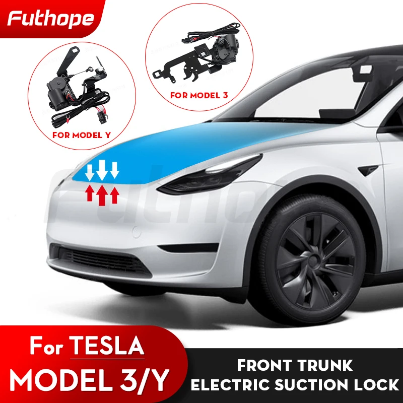 futhope-adsorcao-automatica-frontal-mais-proxima-fechadura-eletrica-fechamento-suave-para-tesla-model-3-y-2021-2022-fechamento-de-alta-velocidade-facil-instalacao