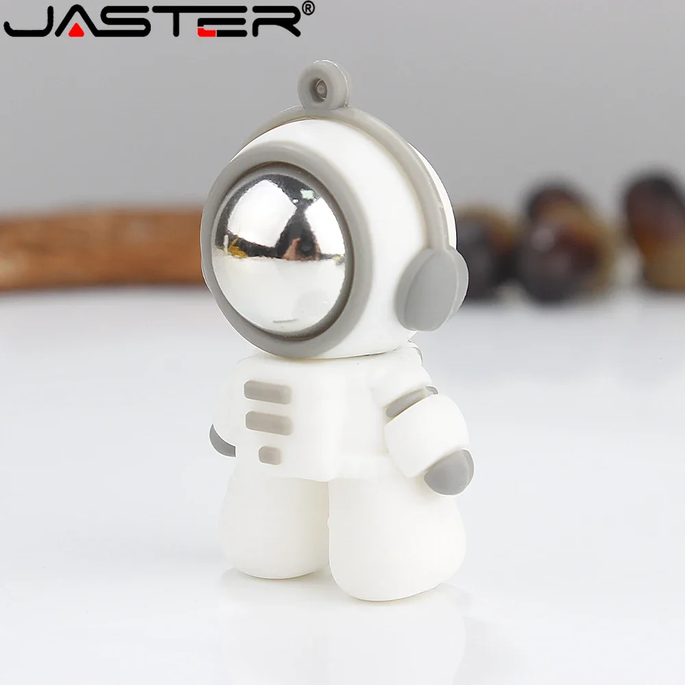 귀여운 만화 플래시 드라이브 펜, USB 메모리 스틱, U 디스크 무료 키 체인, 우주 비행사 펜 드라이브, 어린이용 크리에이티브 선물, 128GB, 32GB, 64GB
