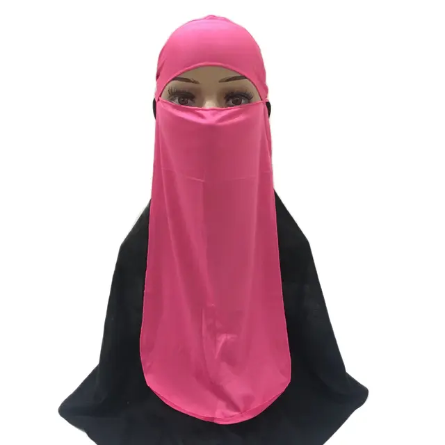 Velo de Niqab musulmán de alta calidad H212, mascarilla de tela Meryl de una capa, pañuelo islámico, turbante, Hijab con banda de lazo