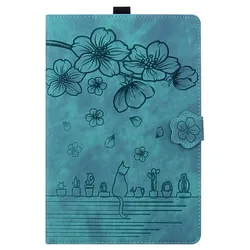 Floral Cat Wallet Cover for XiaoxinPad 2022 10.6 (Green)