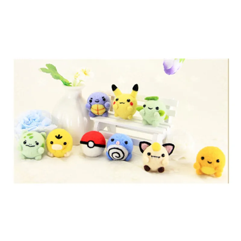 Cartoon Animal Set Wool Needlepoint Kit Keychain