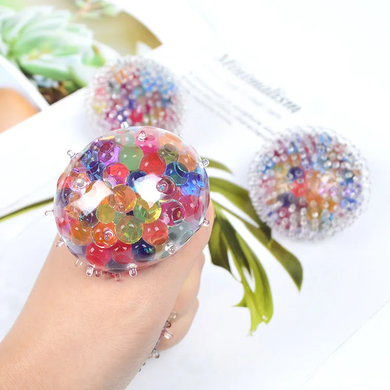 No Net Burr Release Colorful Bead Ball Massage Stress Relief Ball Pinch Music Adult & Child Squeeze Squish Stress Kneading Toys