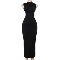 Sexy Backless Black Maxi Dresses For Women Summer Sleeveless Elegant Bodycon Halter Long Dress Casual Party Vestidos - Image 5