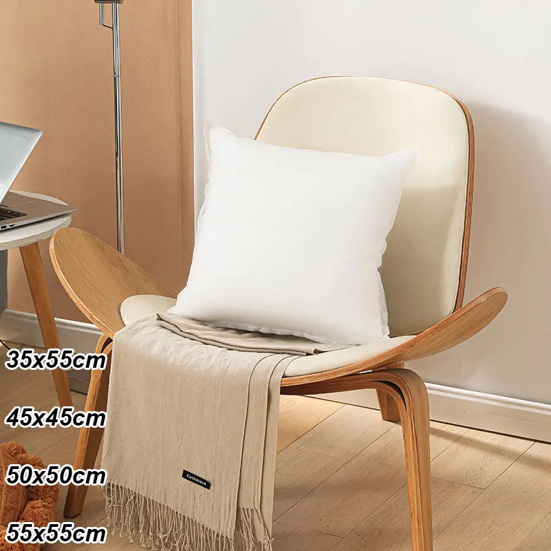 45x45/50x50/55x55cm Sofa Cushion Soft Comfortable Square White Cushion